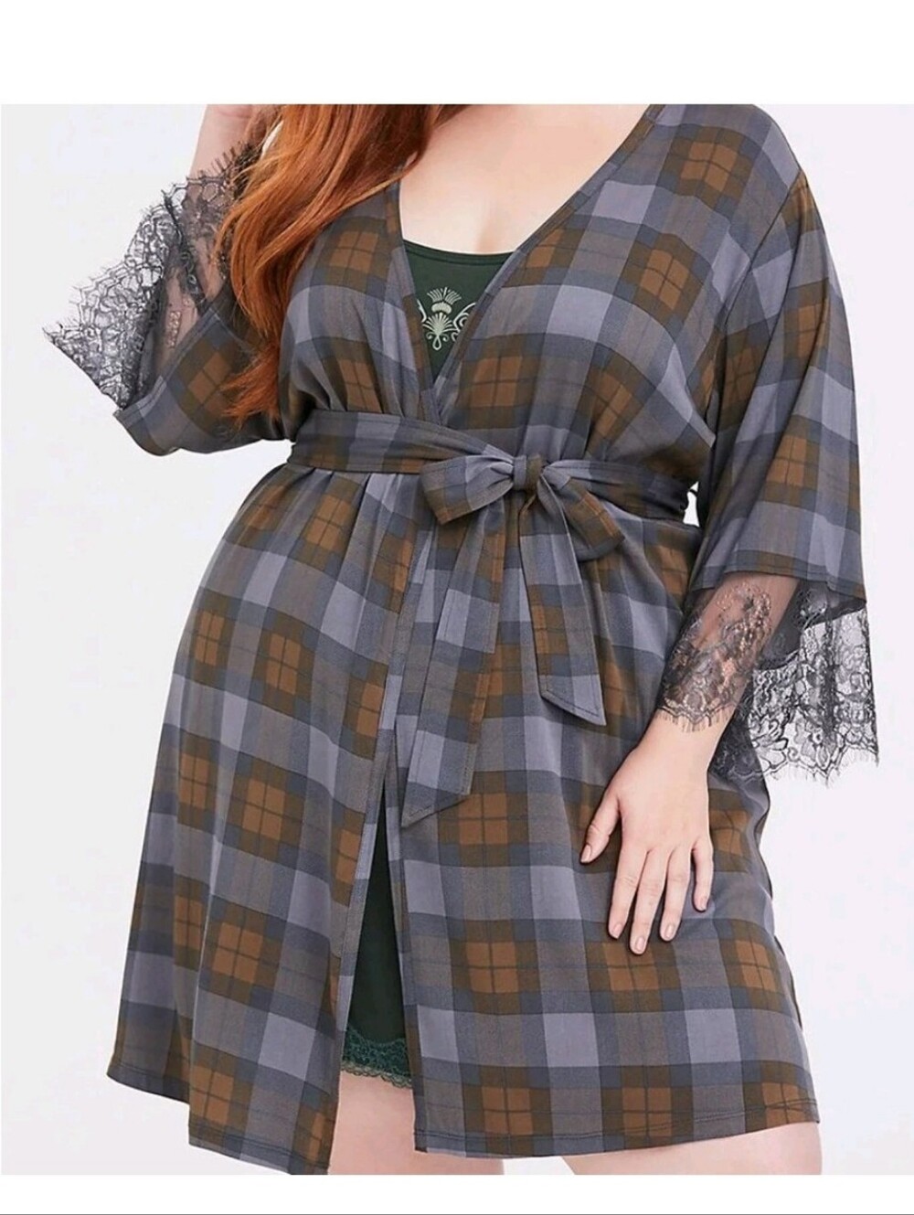Torrid Outlander Tartan Plaid Challis Sleep Robe Size 1/2 Womens 1x-2x (14-20)